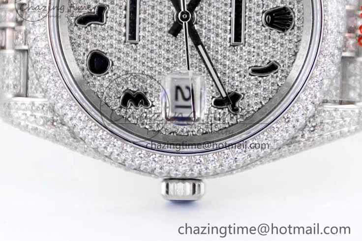 Jubilee Diamonds Datejust TWF 41 Arabic Full on A2824 Dial Edition SS Markers Best Bracelet 1:1 0214